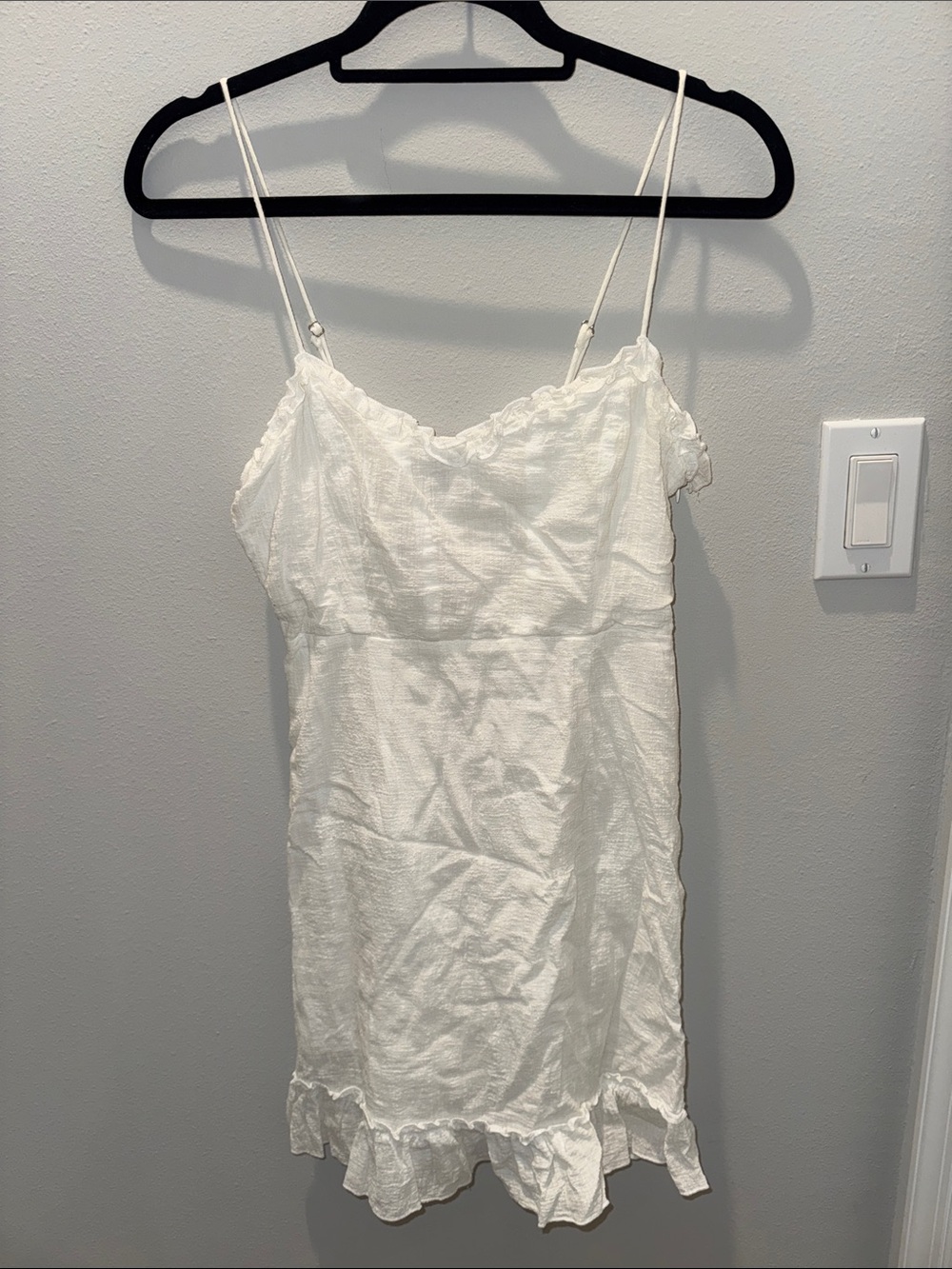Princess Polly White Ruffle Hem Slip Dress